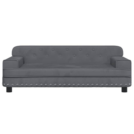 Vidaxl kinderbank 90x53x30 cm fluweel donkergrijs