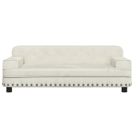 Vidaxl kinderbank 90x53x30 cm fluweel crèmekleurig