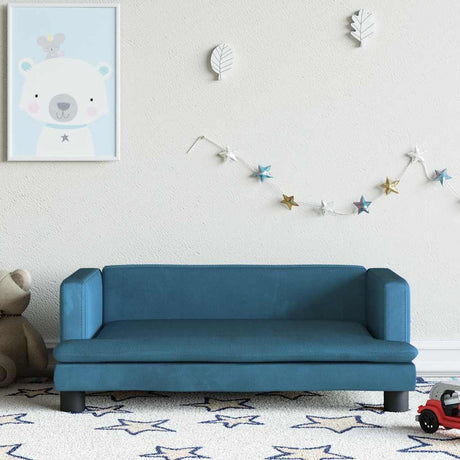 Vidaxl kinderbank 80x45x30 cm fluweel blauw