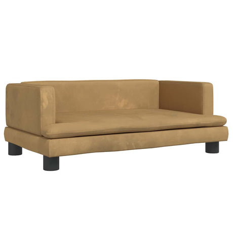 Vidaxl kinderbank 80x45x30 cm fluweel bruin