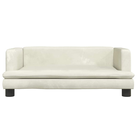 Vidaxl kinderbank 80x45x30 cm fluweel crèmekleurig