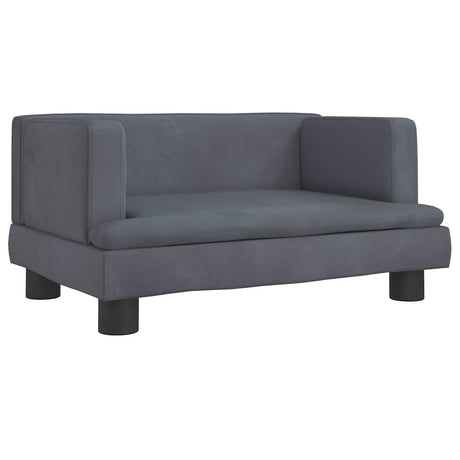 Vidaxl kinderbank 60x40x30 cm fluweel donkergrijs