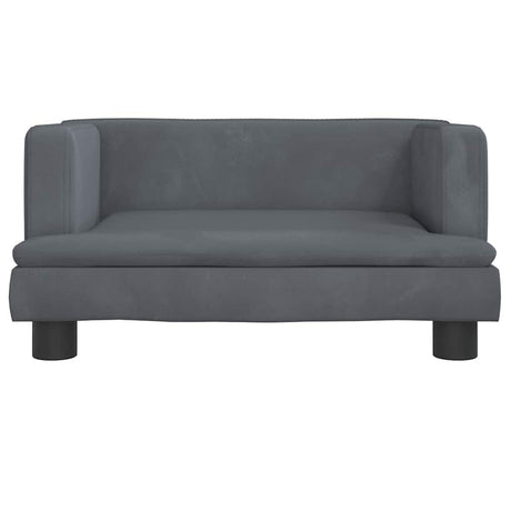 Vidaxl kinderbank 60x40x30 cm fluweel donkergrijs