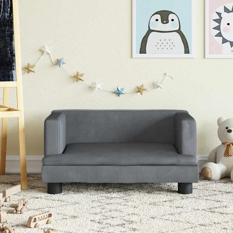 Vidaxl kinderbank 60x40x30 cm fluweel donkergrijs