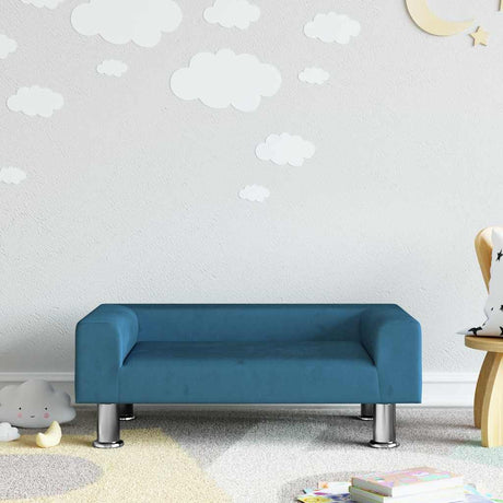 Vidaxl kinderbank 70x45x26,5 cm fluweel blauw