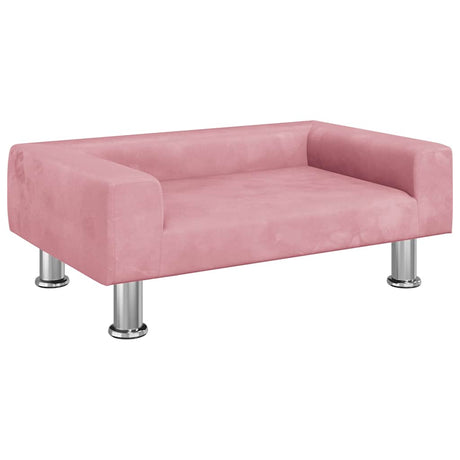 Vidaxl kinderbank 70x45x26,5 cm fluweel roze