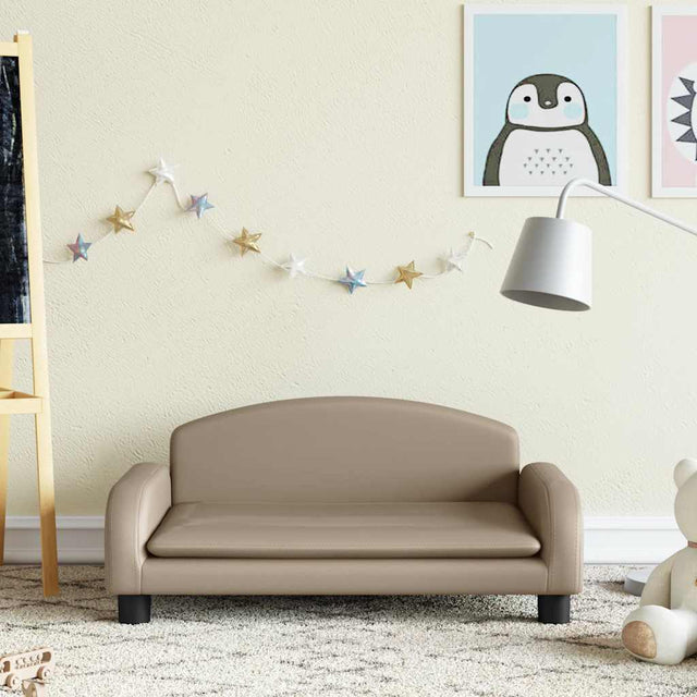 Vidaxl kinderbank 70x45x30 cm kunstleer cappuccinokleurig