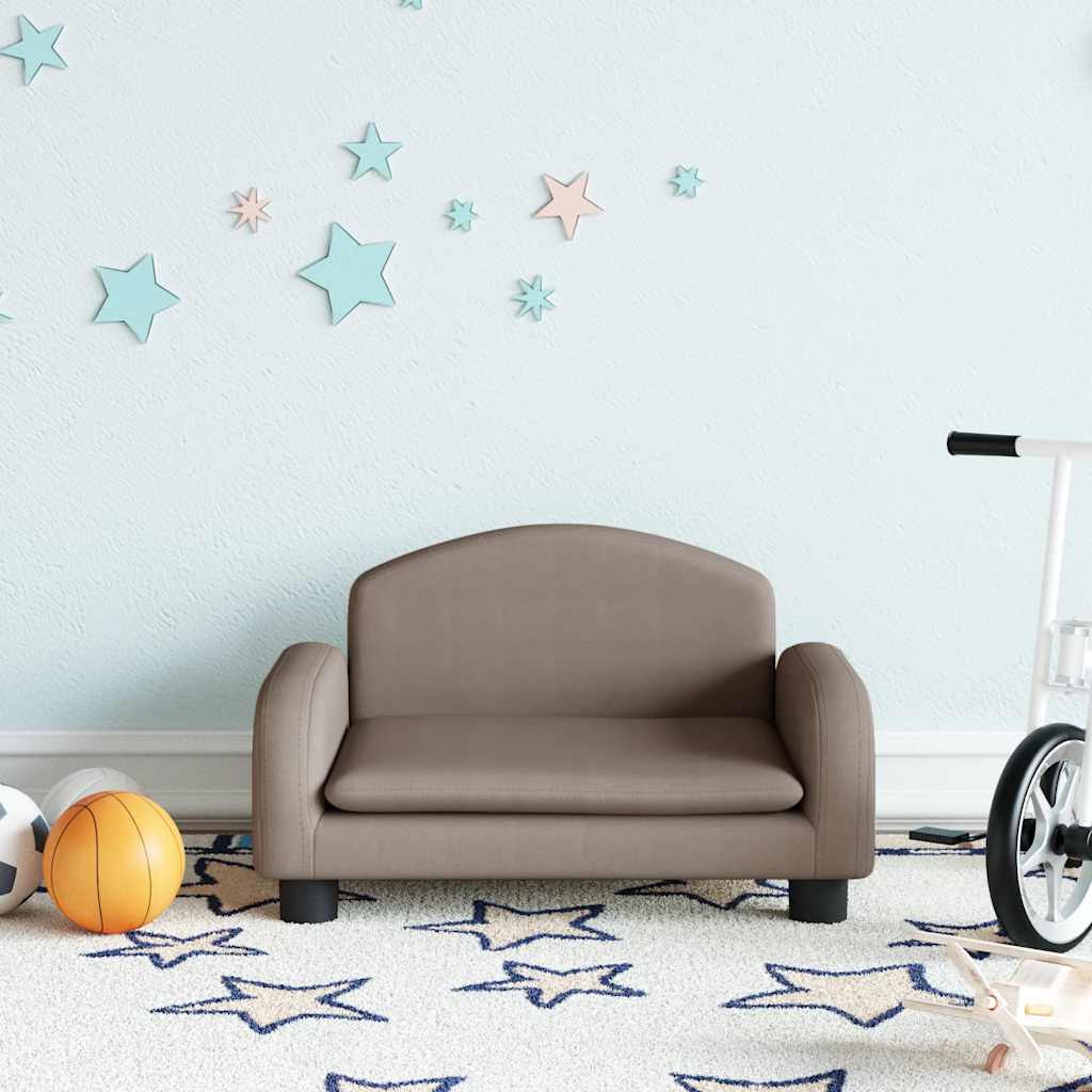 Vidaxl kinderbank 50x40x30 cm stof taupe