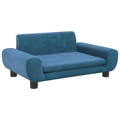 Vidaxl kinderbank 70x45x33 cm fluweel blauw