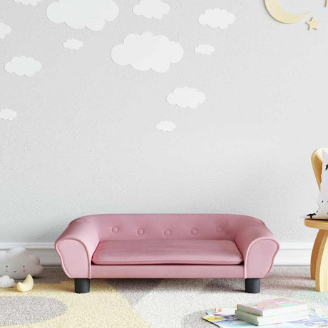 Vidaxl kinderbank 70x45x26 cm fluweel roze