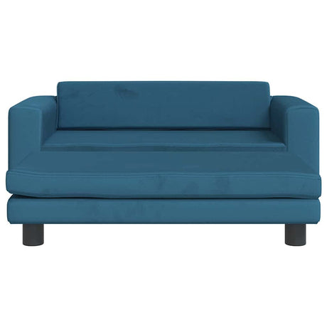 Vidaxl kinderbank met voetensteun 100x50x30 cm fluweel blauw