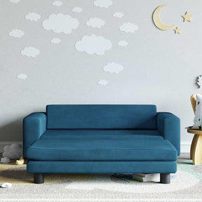 Vidaxl kinderbank met voetensteun 100x50x30 cm fluweel blauw