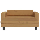 Vidaxl kinderbank met voetensteun 100x50x30 cm fluweel bruin