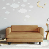 Vidaxl kinderbank met voetensteun 100x50x30 cm fluweel bruin