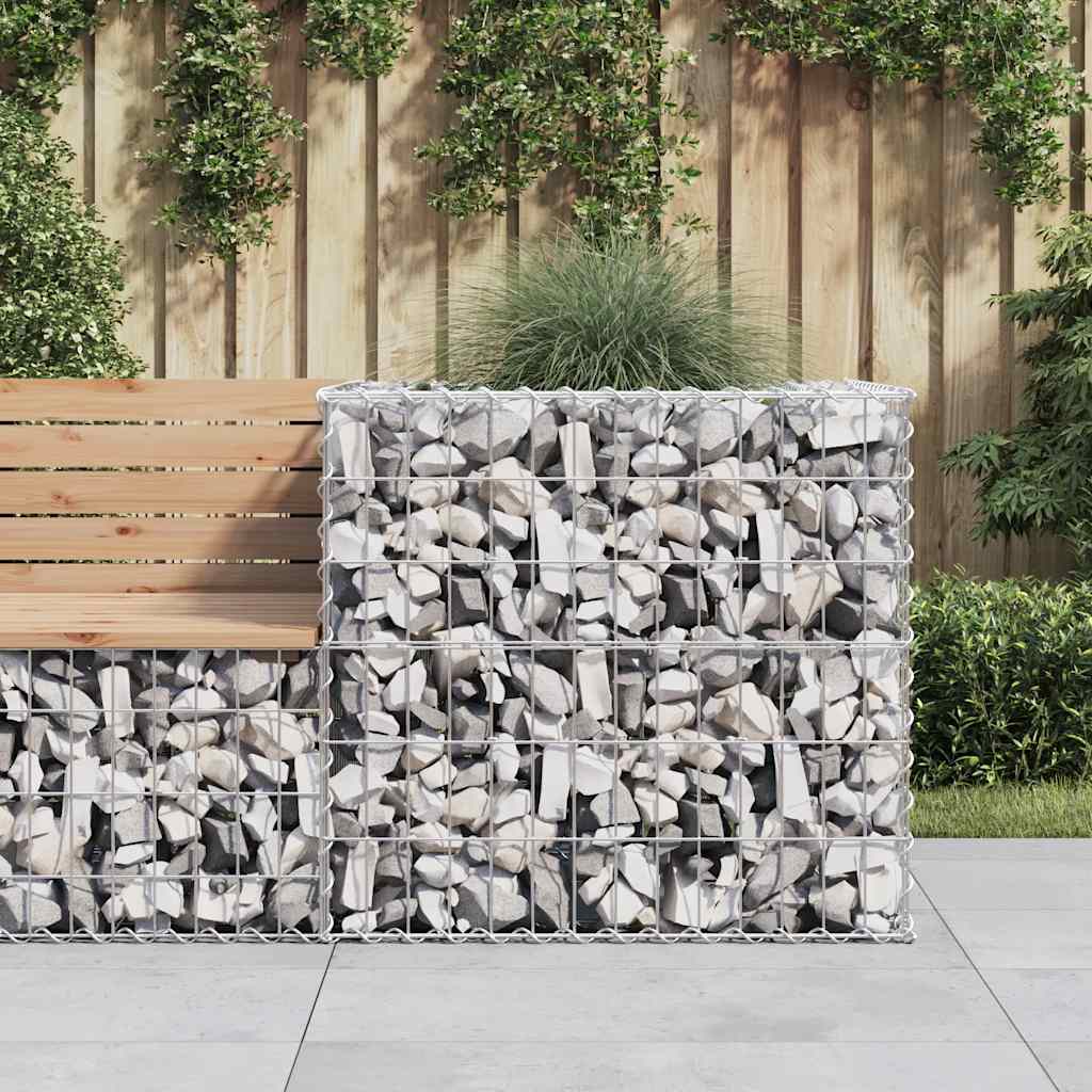 Vidaxx Gabione 70x70x65 cm verzinktes Eisen silberfarben