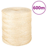 VidaXL Seil 2 mm 600 m 100 % Sisal