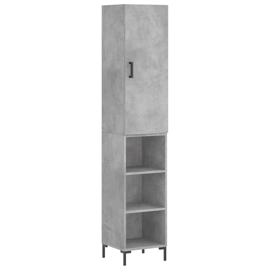 Vidaxl hoge kast 34,5x34x180 cm bewerkt hout betongrijs