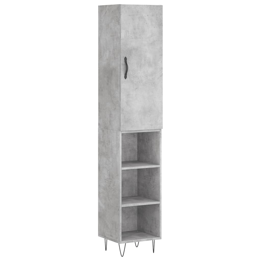 Vidaxl hoge kast 34,5x34x180 cm bewerkt hout betongrijs