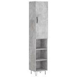 Vidaxl hoge kast 34,5x34x180 cm bewerkt hout betongrijs