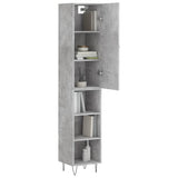 Vidaxl hoge kast 34,5x34x180 cm bewerkt hout betongrijs