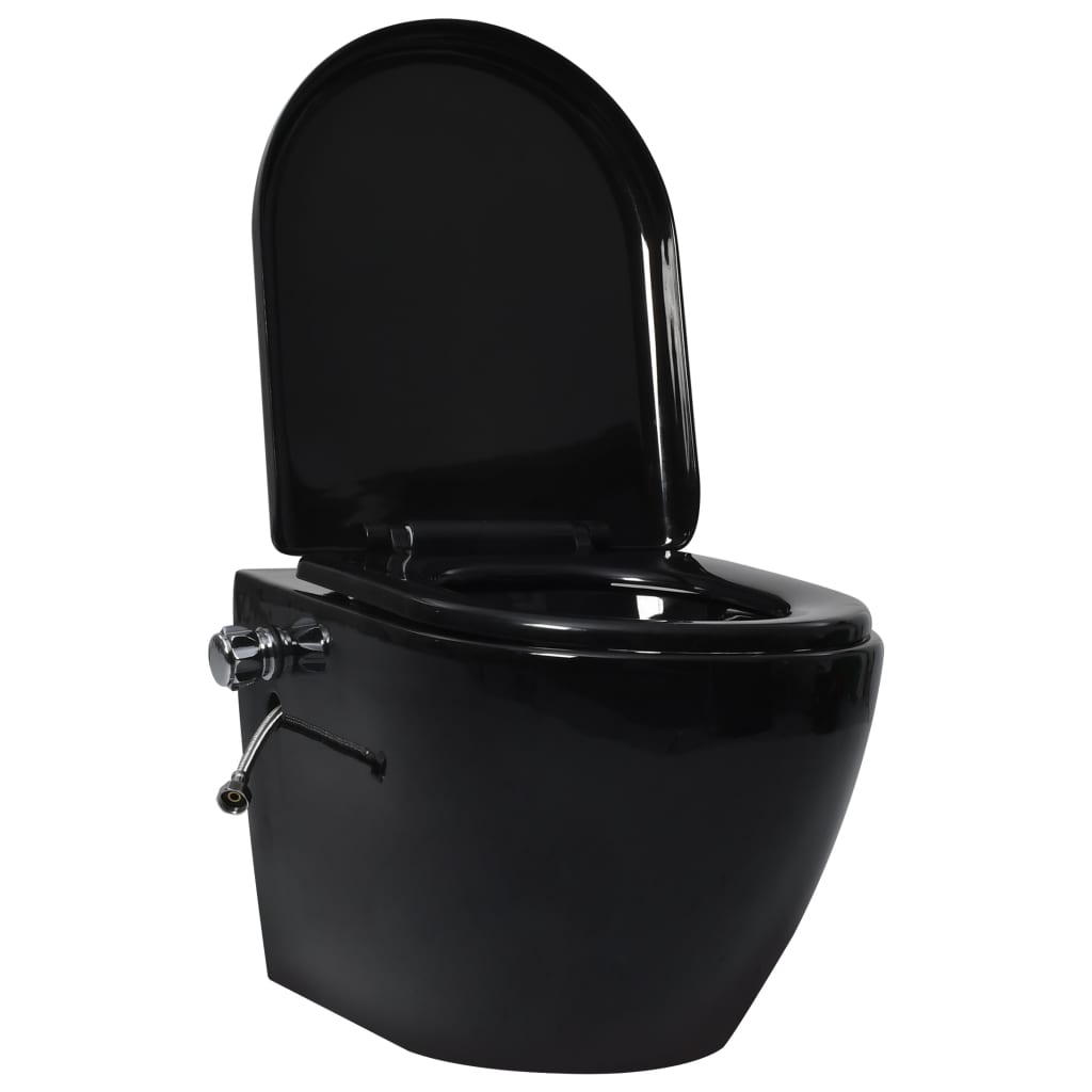 VidaXL Wand-WC ohne Spülrand mit verstecktem Spülkasten aus Keramik weiß