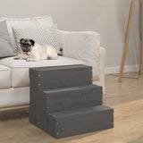 VIDAXL PET -Treppe 40x37,5x35 cm Festkiefergrau