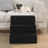 Vidaxl Pet Treppe 40x37,5x35 cm Festkiefer Holz schwarz