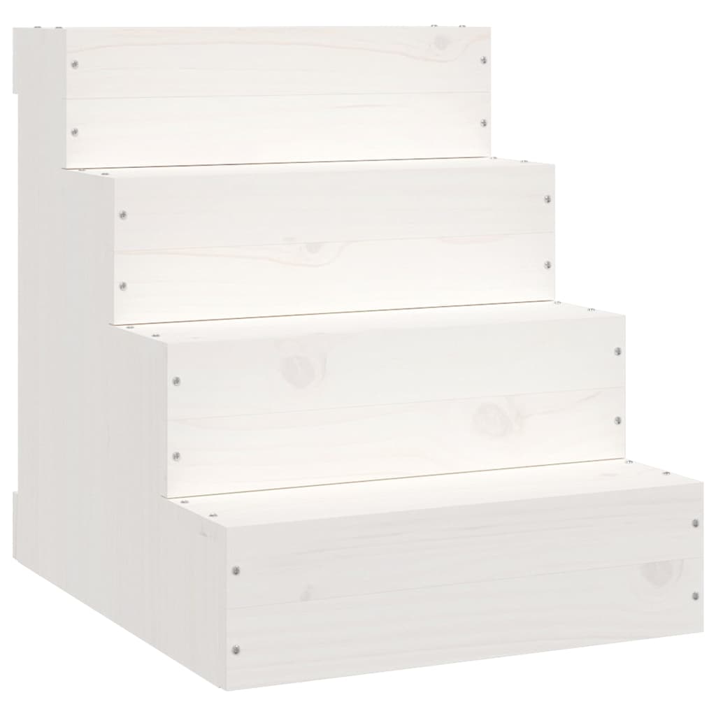 Vidaxx Haustiertreppe 40x49x47 cm massives Kiefernholz weiß