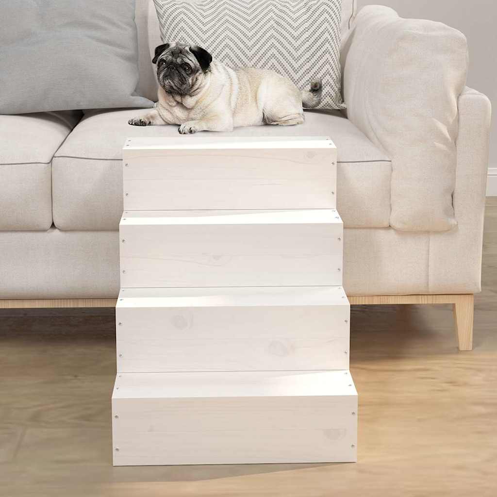 Vidaxx Haustiertreppe 40x49x47 cm massives Kiefernholz weiß
