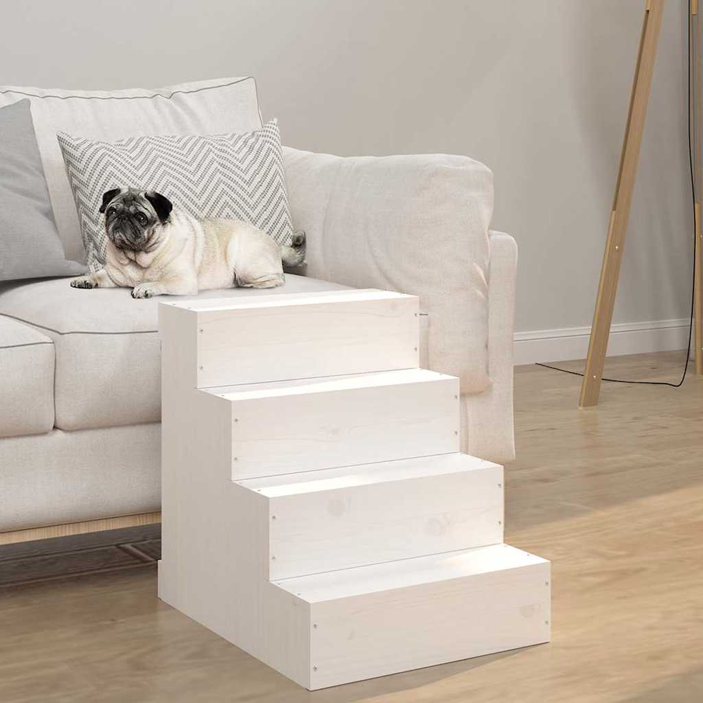 Vidaxx Haustiertreppe 40x49x47 cm massives Kiefernholz weiß