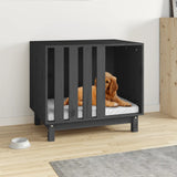 VidaXL Hundehütte 70x50x62 cm massives Kiefernholz grau