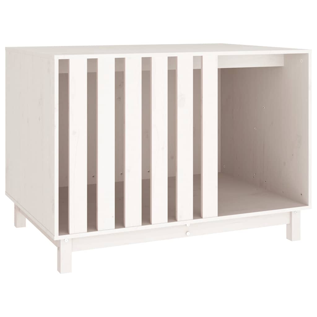 VidaXL Hundehütte 100x70x72 cm massives Kiefernholz weiß