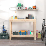 Vidaxx Werkbank 110x50x80 cm massives Kiefernholz
