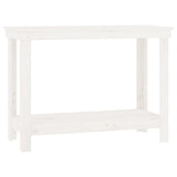 Vidaxl Workbench 110x50x80 cm Festkiefer weiß