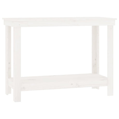 Vidaxl Workbench 110x50x80 cm Festkiefer weiß