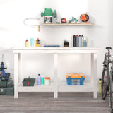 Vidaxx Werkbank 140x50x80 cm massives Kiefernholz weiß