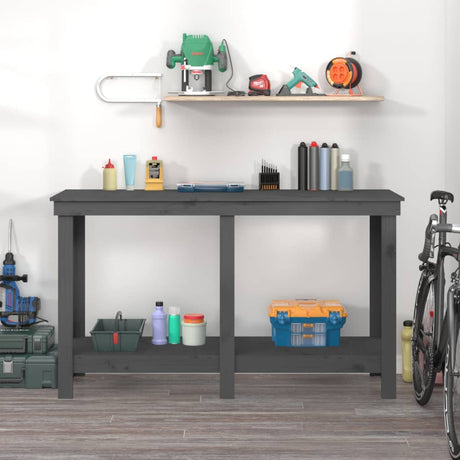 Vidaxx Werkbank 140x50x80 cm massives Kiefernholz grau