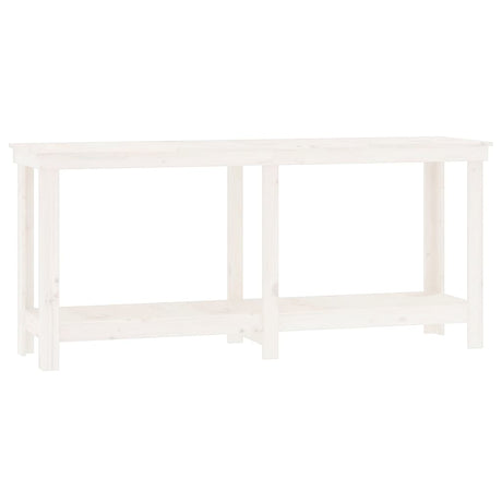 Vidaxl Workbench 180x50x80 cm Festkiefer weiß