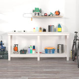 Vidaxl Workbench 180x50x80 cm Festkiefer weiß