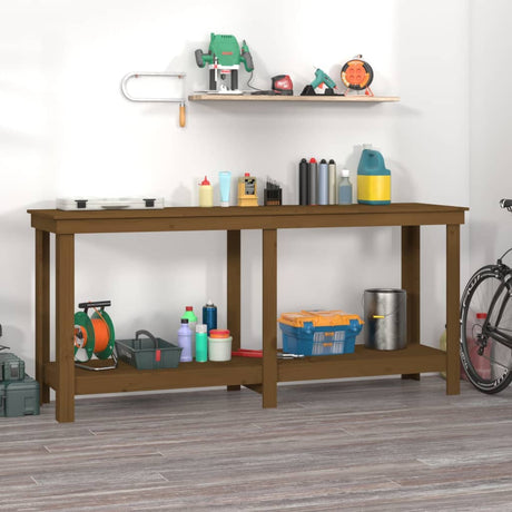 Vidaxl Workbench 180x50x80 cm Festkiefer Honigbraun