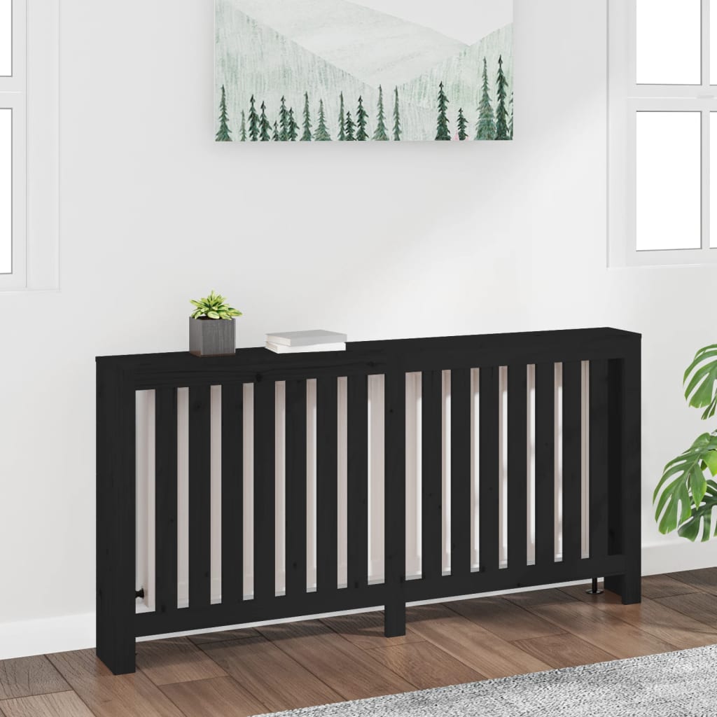 VidaXL Heizkörpergehäuse 169x19x84 cm massives Kiefernholz schwarz