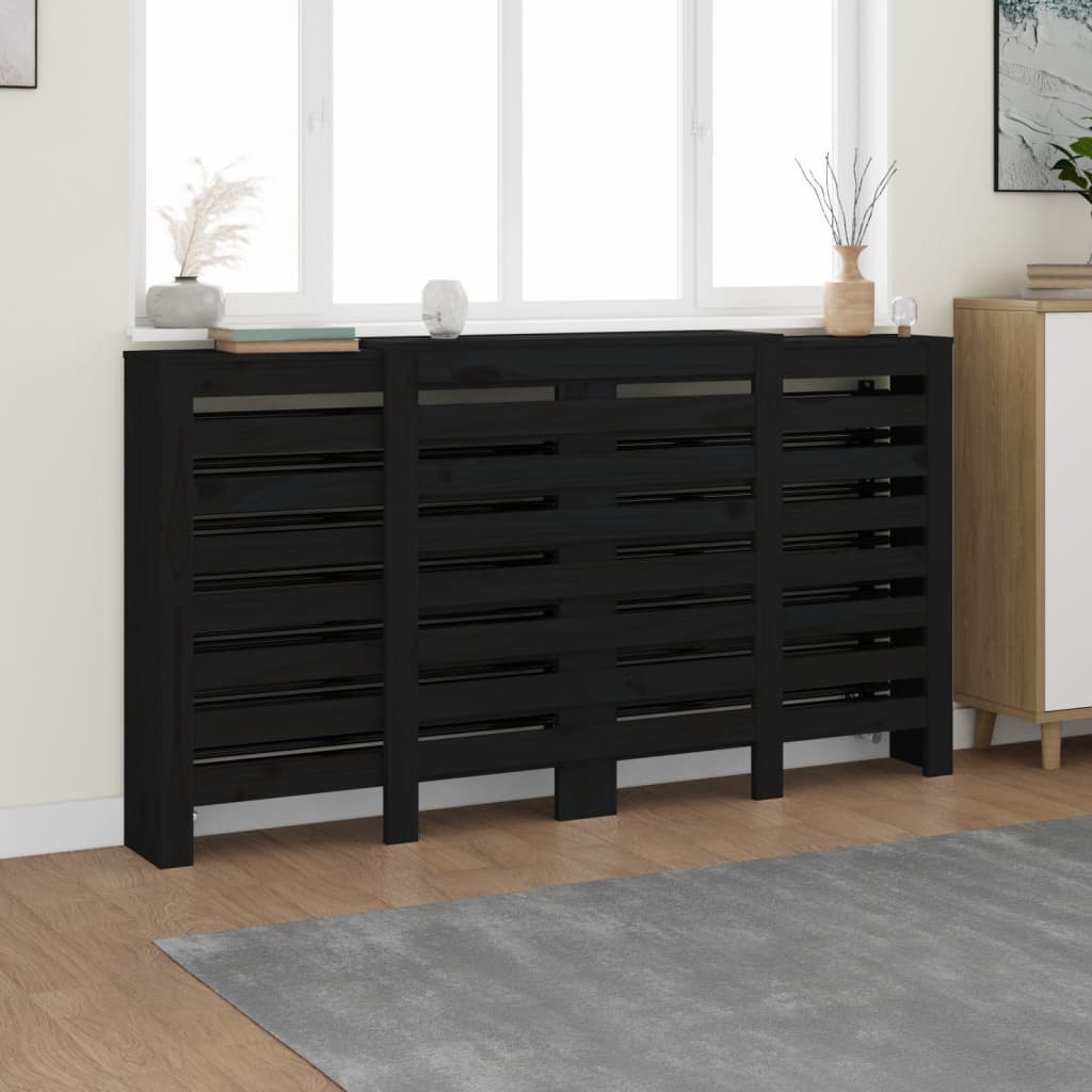 VidaXL Heizkörpergehäuse 210x21x85 cm massives Kiefernholz schwarz