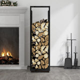 VidaXL Holzhalter 33,5x30x110 cm massives Kiefernholz schwarz