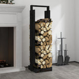 VidaXL Holzhalter 33,5x30x110 cm massives Kiefernholz schwarz