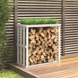 Vidaxl houtblokhouder 108x52x106 cm massief grenenhout wit