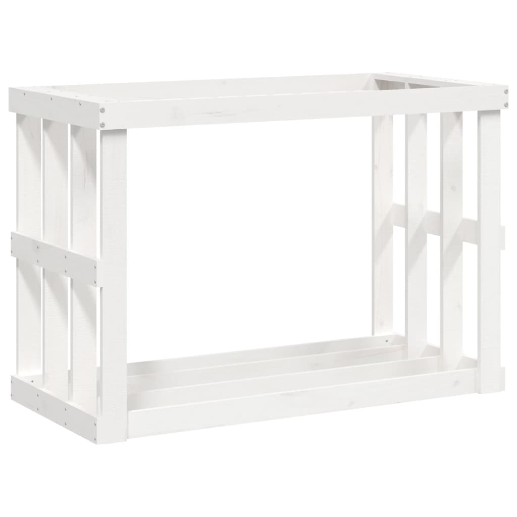 Vidaxx Holzscheithalter 108x52x74 cm massives Kiefernholz weiß