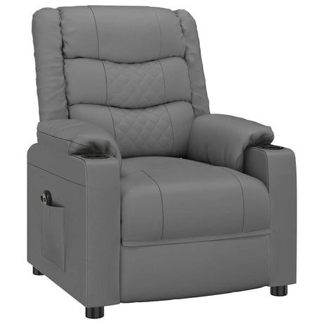 Vidaxl fauteuil verstelbaar elektrisch kunstleer grijs