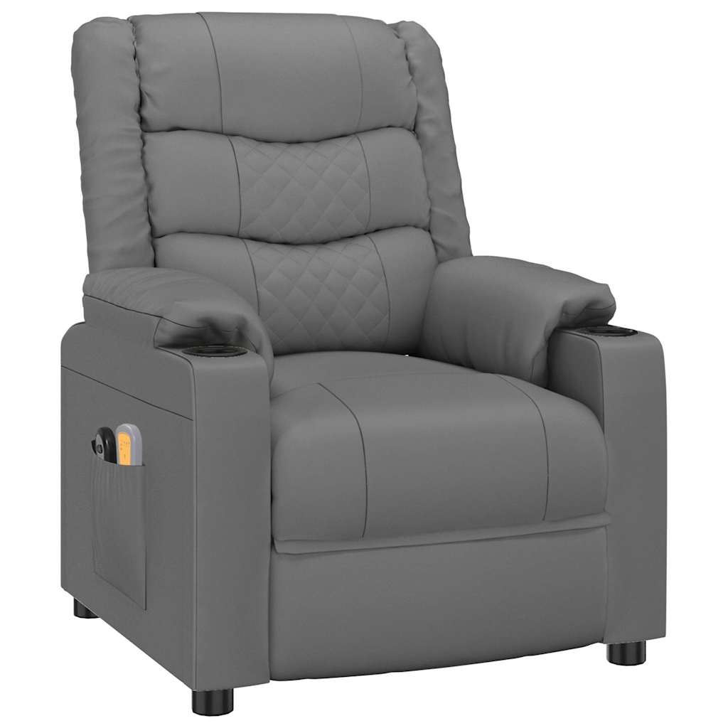 Vidaxl massagestoel elektrisch kunstleer grijs