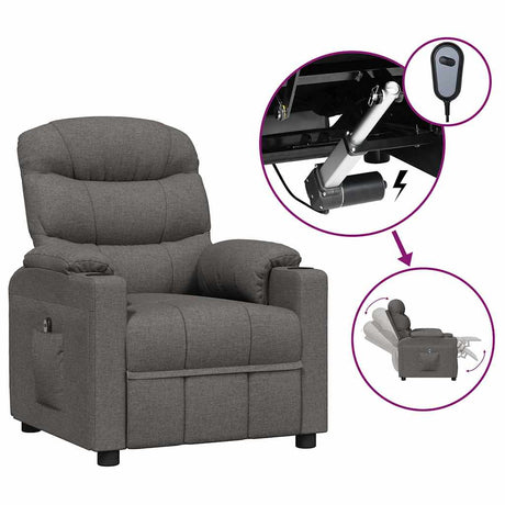 Vidaxl fauteuil elektrisch verstelbaar stof donkergrijs