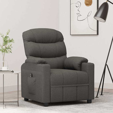 Vidaxl fauteuil elektrisch verstelbaar stof donkergrijs